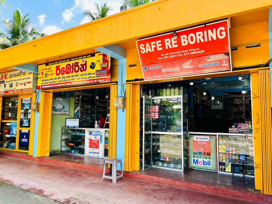 Inside the Safe Reboring spare parts shop in Pitigala